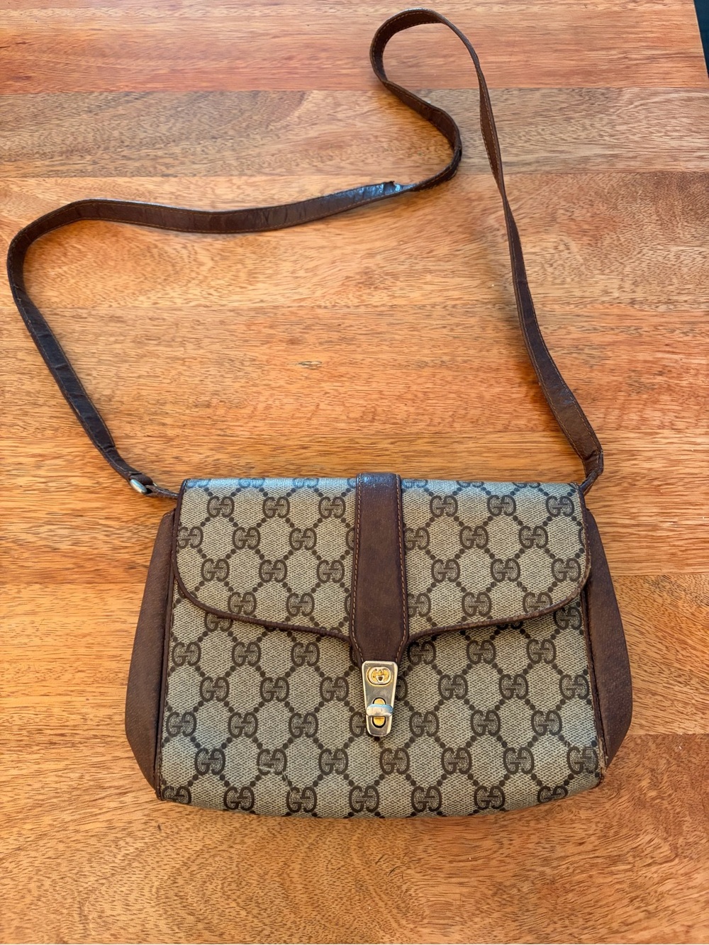 Vintage Gucci GG Supreme Canvas Crossbody Bag – COA